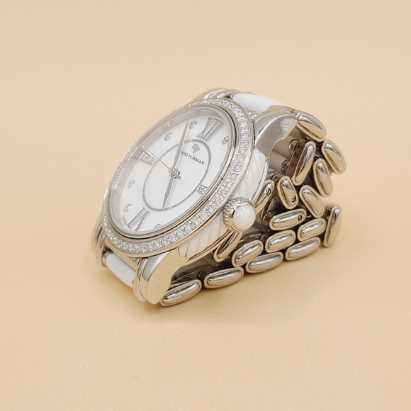 David Yurman Classic Quartz Watch With Diamond Bezel and White Ceramic - Picture 7 of 15